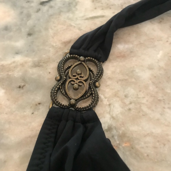 Black Halter Tankini Top - Picture 3 of 12